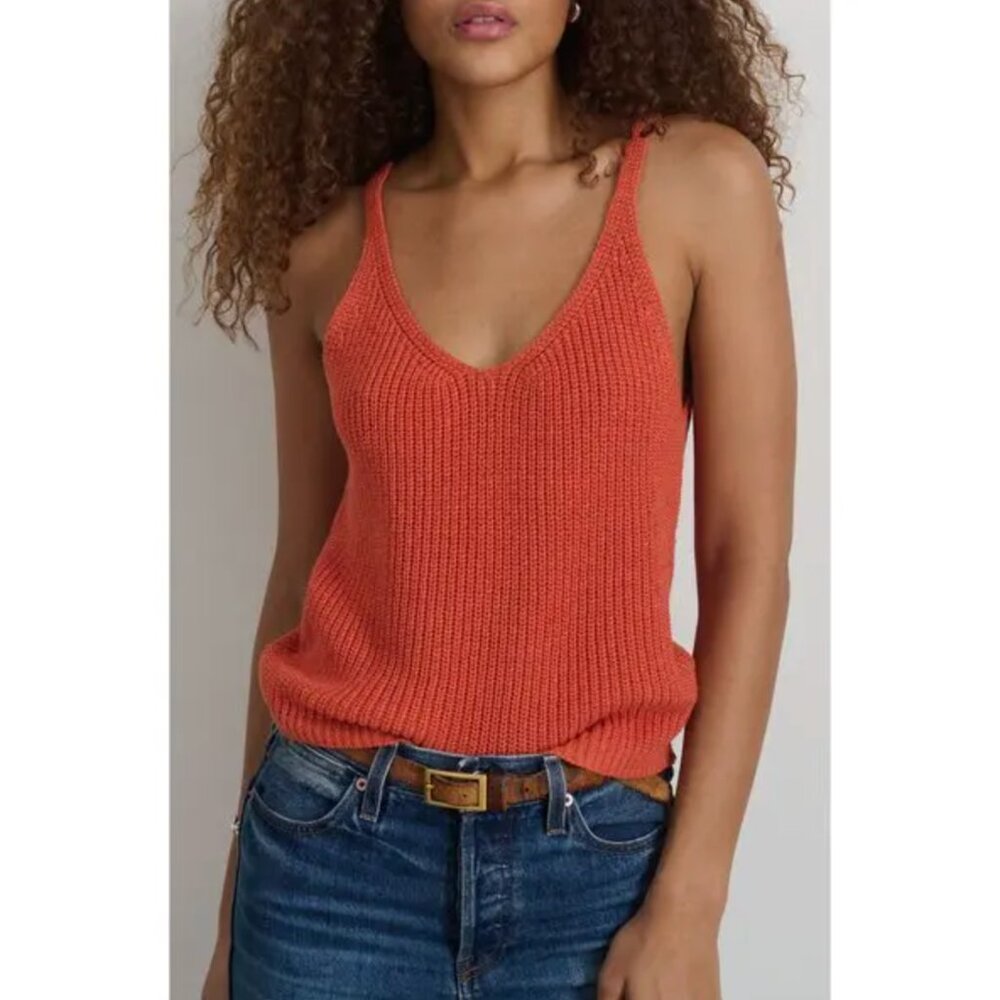 Alex Mill Billie Sweater Tank in Papaya | Size M